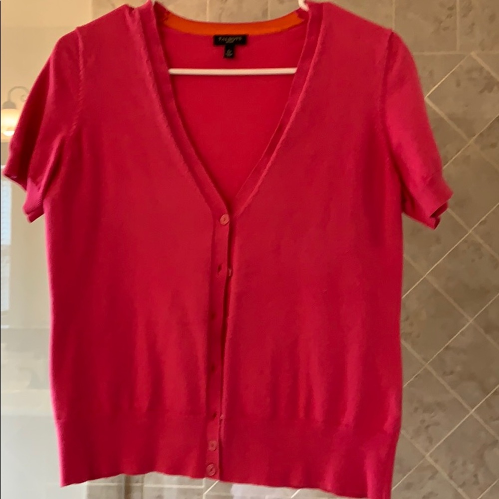 Talbots short sleeve pink cardigan